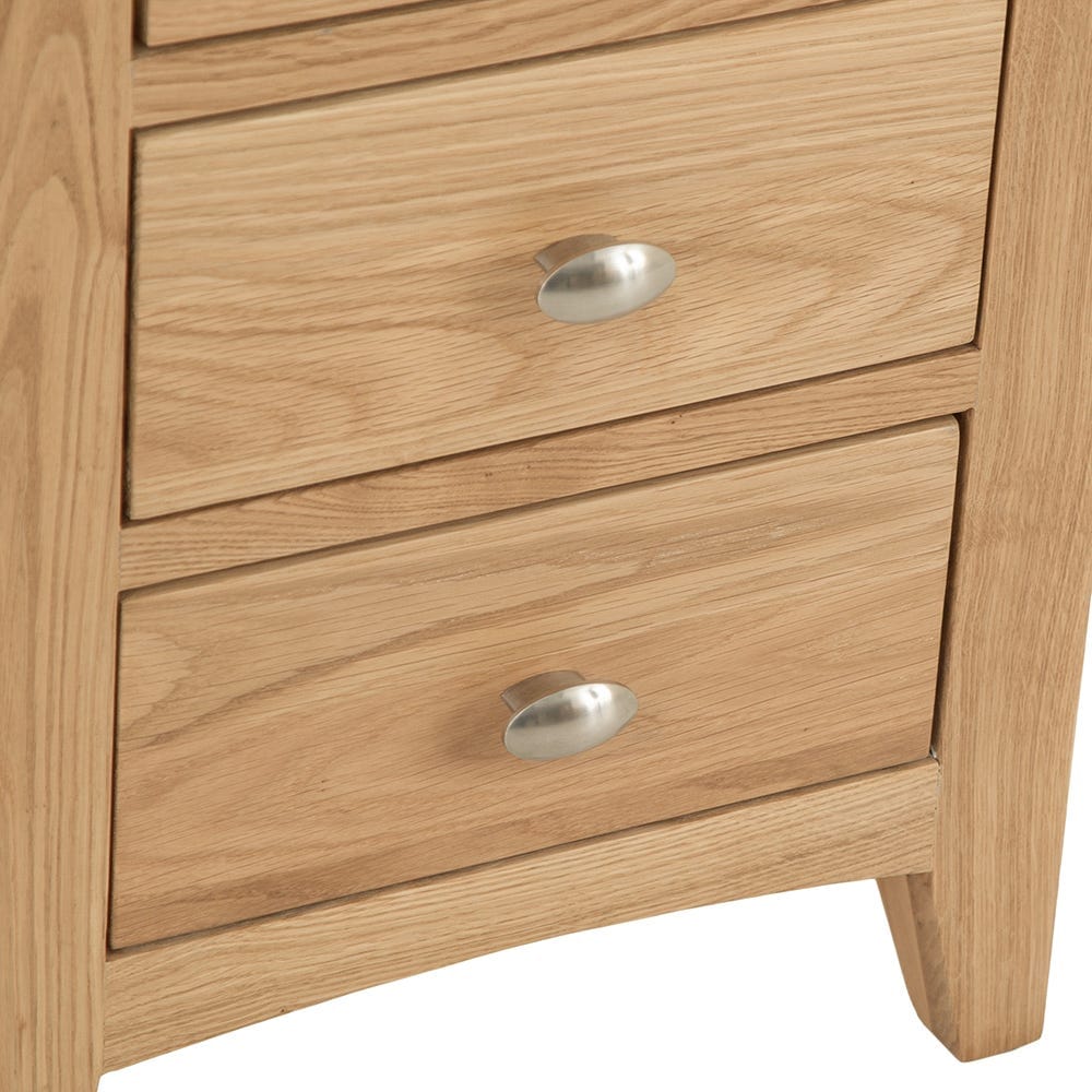 Gloucester Oak Large 3 Drawer Bedside Table - The Furniture Warehouse