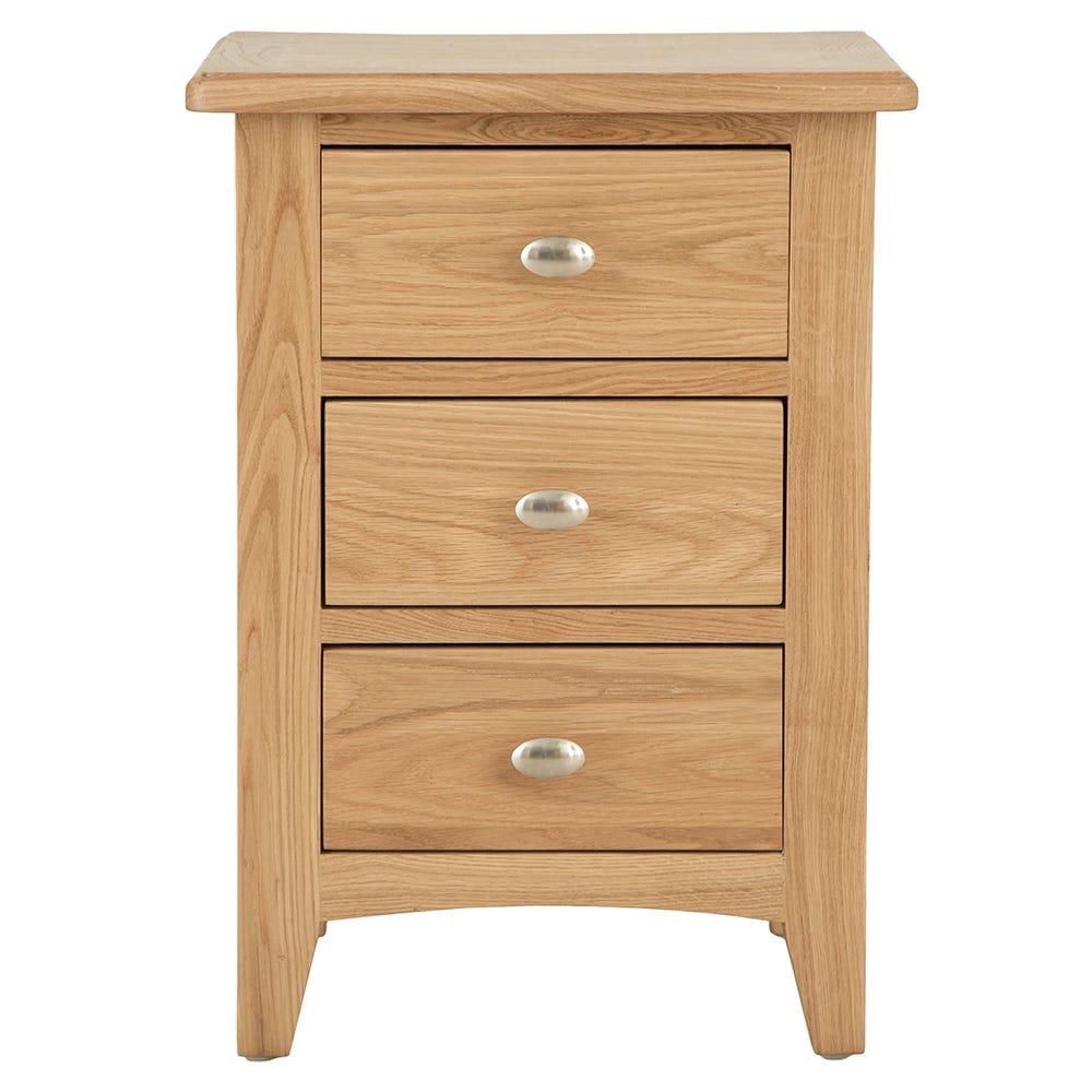 Gloucester Oak Large 3 Drawer Bedside Table - The Furniture Warehouse