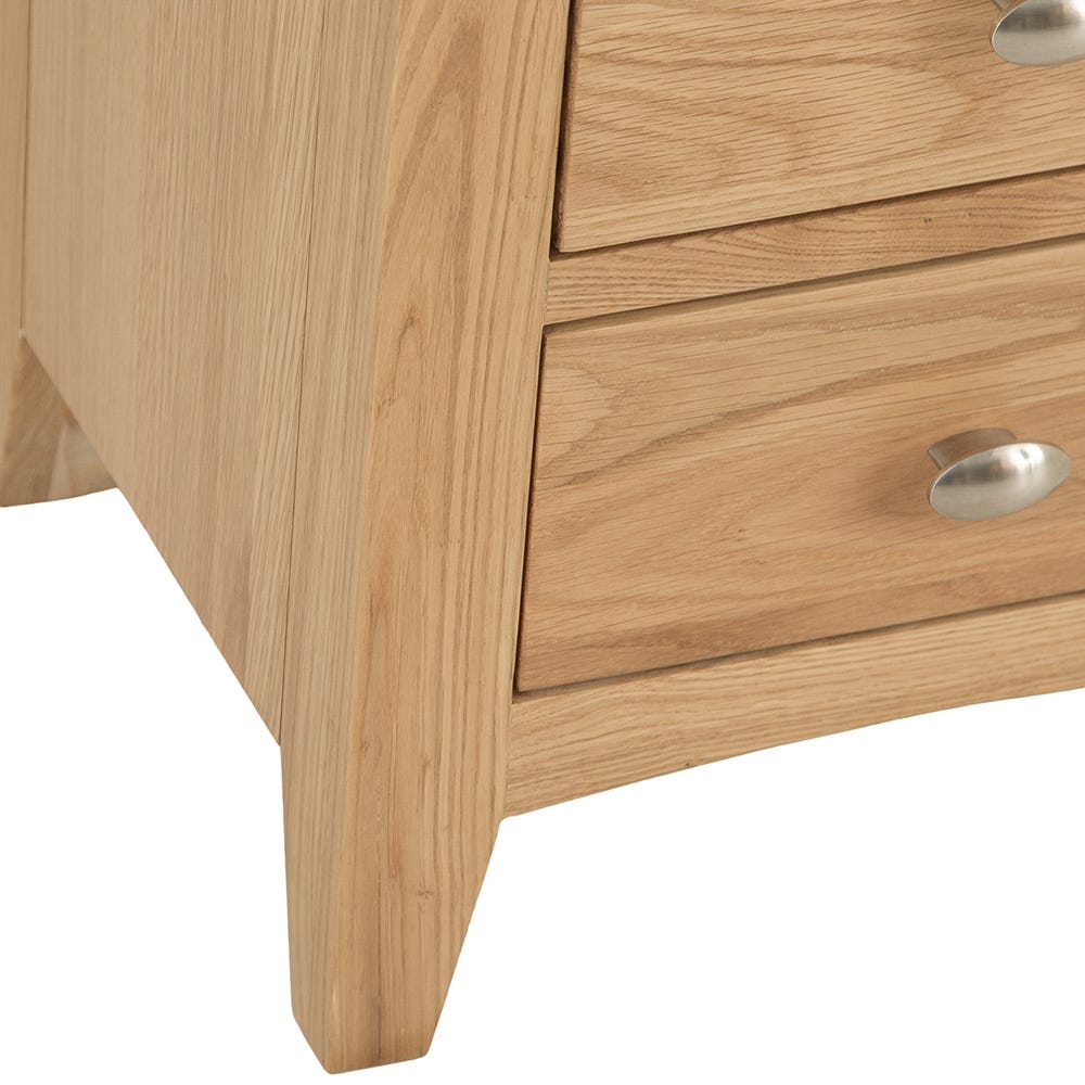 Gloucester Oak Large 3 Drawer Bedside Table - The Furniture Warehouse