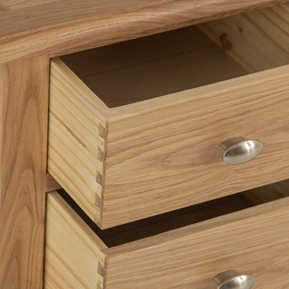 Gloucester Oak Large 3 Drawer Bedside Table - The Furniture Warehouse