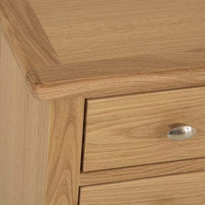 Gloucester Oak Large 3 Drawer Bedside Table - The Furniture Warehouse