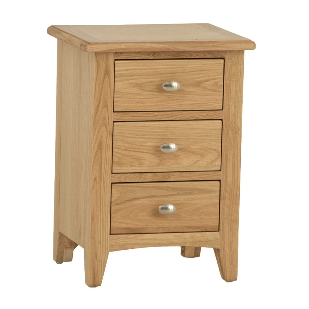Gloucester Oak Large 3 Drawer Bedside Table - The Furniture Warehouse