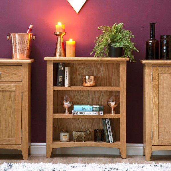 Gloucester Oak Small Wide Bookcase