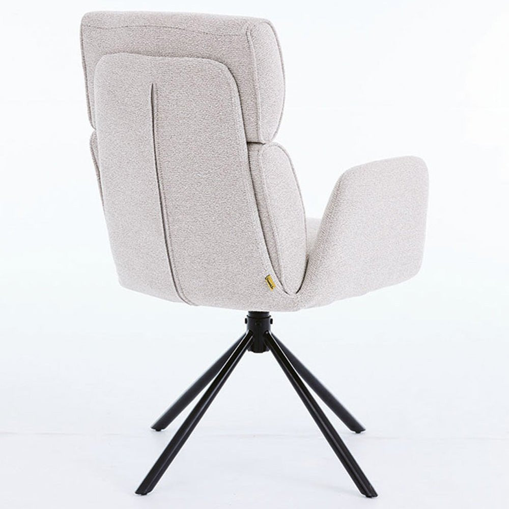 Grey High Back Swivel Chair with Metal Legs - The Furniture Warehouse