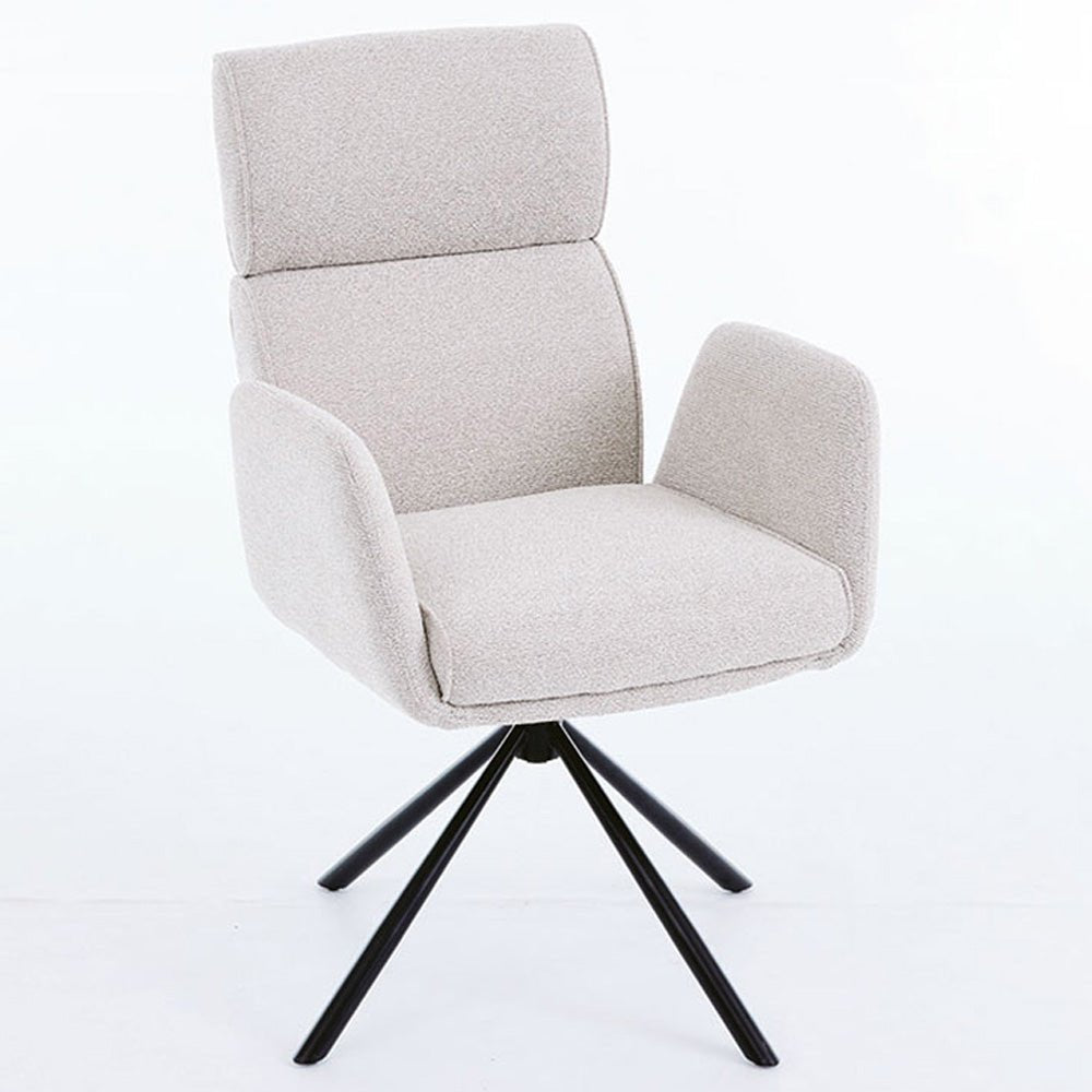 Grey High Back Swivel Chair with Metal Legs - The Furniture Warehouse