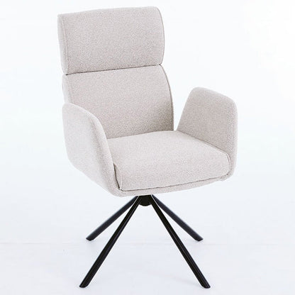 Grey High Back Swivel Chair with Metal Legs - The Furniture Warehouse