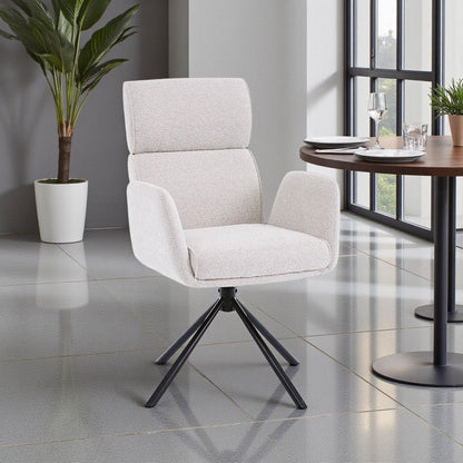 Grey High Back Swivel Chair with Metal Legs - The Furniture Warehouse