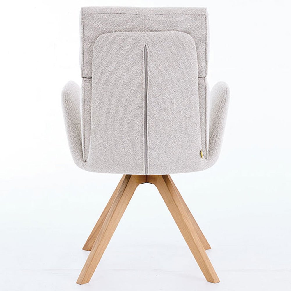 Grey High Back Swivel Chair with Wooden Legs - The Furniture Warehouse