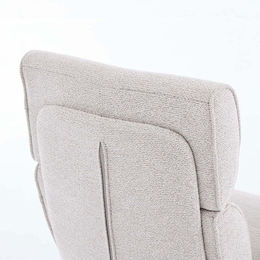 Grey High Back Swivel Chair with Wooden Legs - The Furniture Warehouse