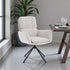 Grey Luxe Panel Stitch Swivel Chair with Metal Legs - The Furniture Warehouse