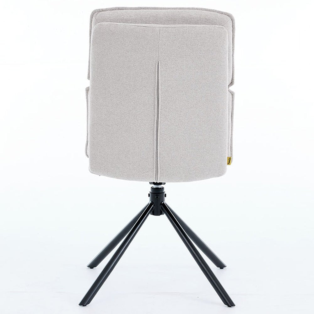 Grey Luxe Panel Stitch Swivel Chair with Metal Legs - The Furniture Warehouse