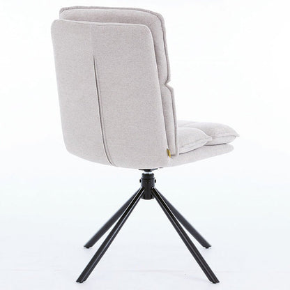 Grey Luxe Panel Stitch Swivel Chair with Metal Legs - The Furniture Warehouse