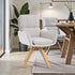 Grey Luxe Panel Stitch Swivel Chair with Wooden Legs - The Furniture Warehouse