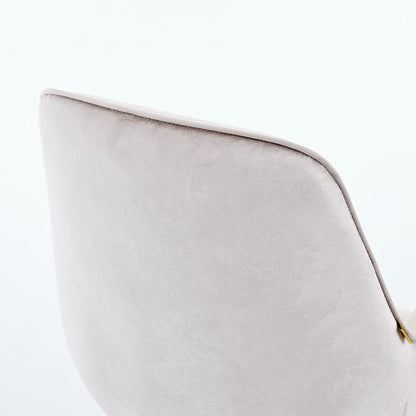 Grey Luxe T Stitch Swivel Chair with Metal Legs - The Furniture Warehouse