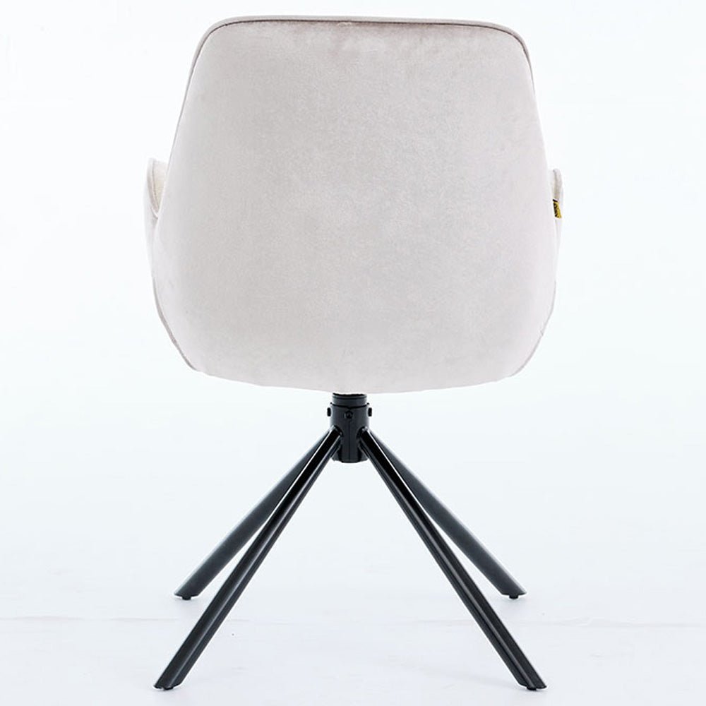 Grey Luxe T Stitch Swivel Chair with Metal Legs - The Furniture Warehouse