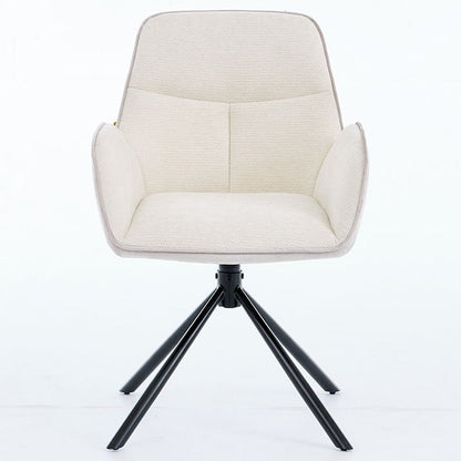 Grey Luxe T Stitch Swivel Chair with Metal Legs - The Furniture Warehouse