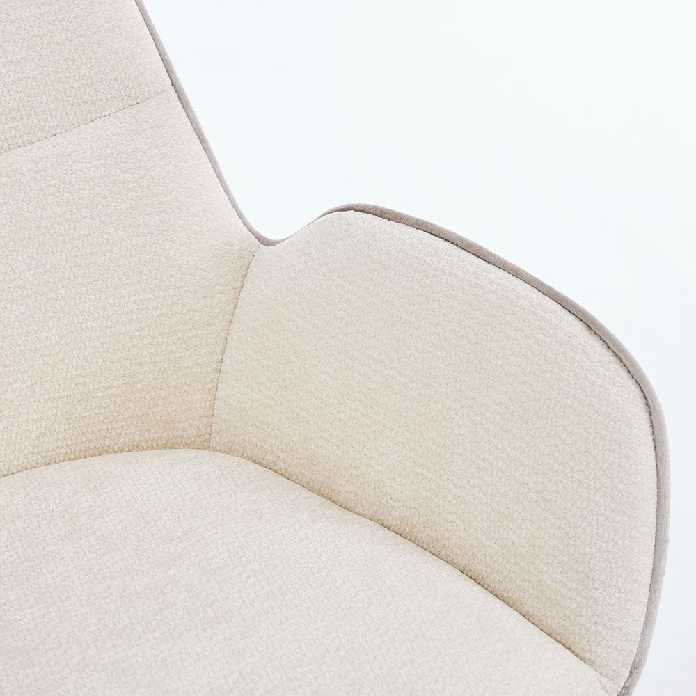 Grey Luxe T Stitch Swivel Chair with Metal Legs - The Furniture Warehouse