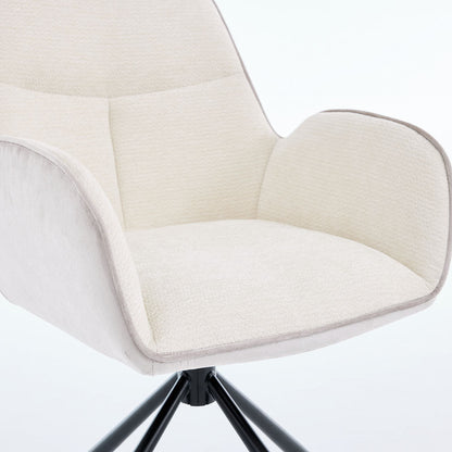 Grey Luxe T Stitch Swivel Chair with Metal Legs - The Furniture Warehouse