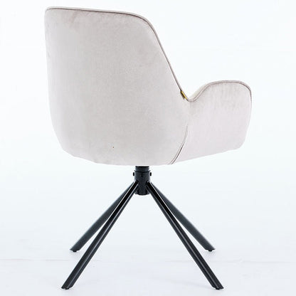 Grey Luxe T Stitch Swivel Chair with Metal Legs - The Furniture Warehouse