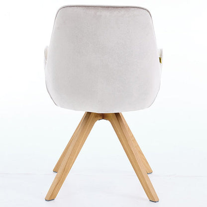 Grey Luxe T Stitch Swivel Chair with Wooden Legs - The Furniture Warehouse