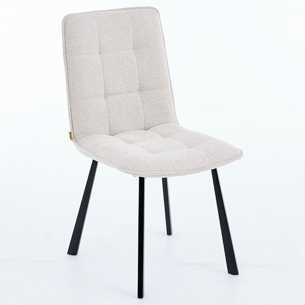 Grey Panel Stitch Chair with Metal Legs - The Furniture Warehouse