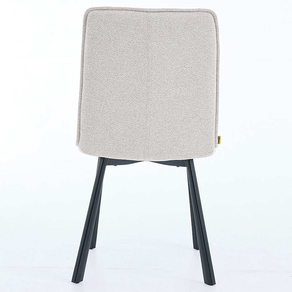 Grey Panel Stitch Chair with Metal Legs - The Furniture Warehouse