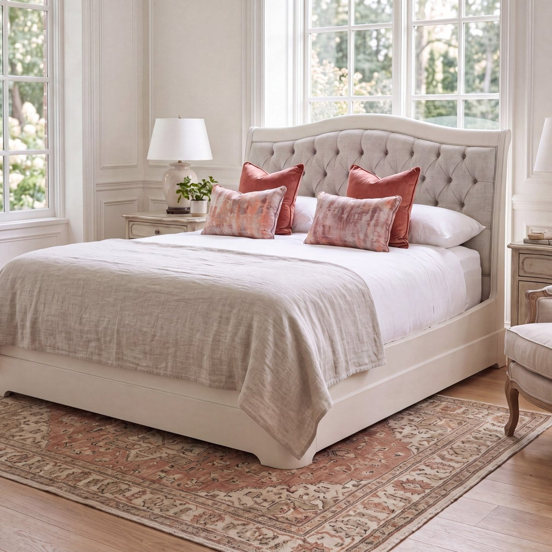 Harrington Bone Double Bed Frame - The Furniture Warehouse