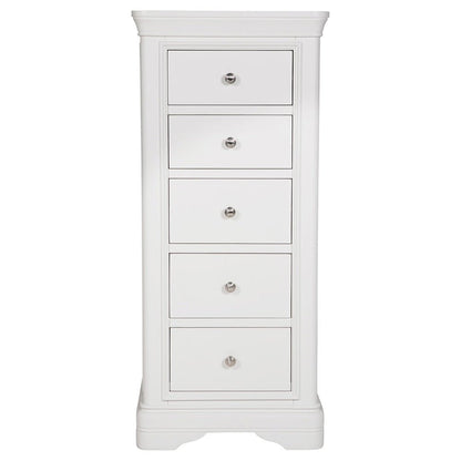 Harrington Bone Painted 5 Drawer Chest - The Furniture Warehouse