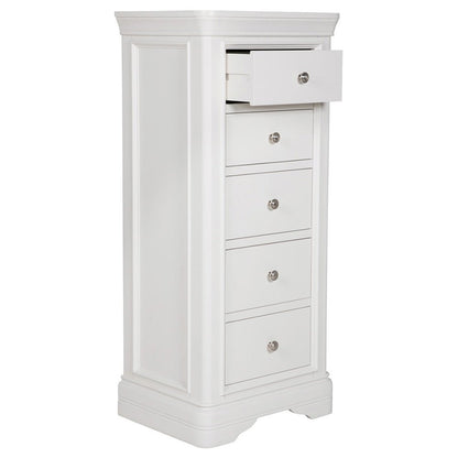 Harrington Bone Painted 5 Drawer Chest - The Furniture Warehouse