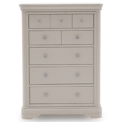 Harrington Taupe Painted 8 Drawer Chest - The Furniture Warehouse