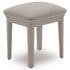 Harrington Taupe Painted Dressing Stool - The Furniture Warehouse