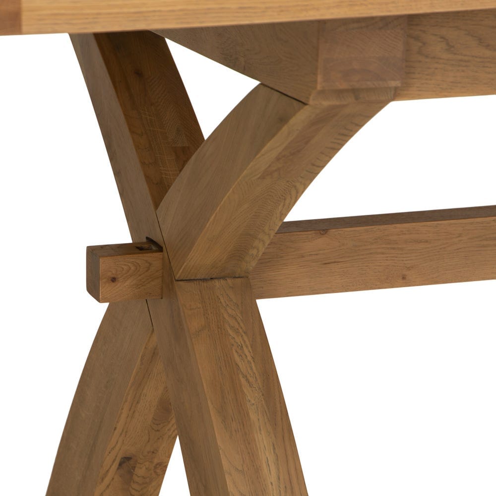 Wessex Smoked Oak 2.0m Extending Cross Leg Dining Table