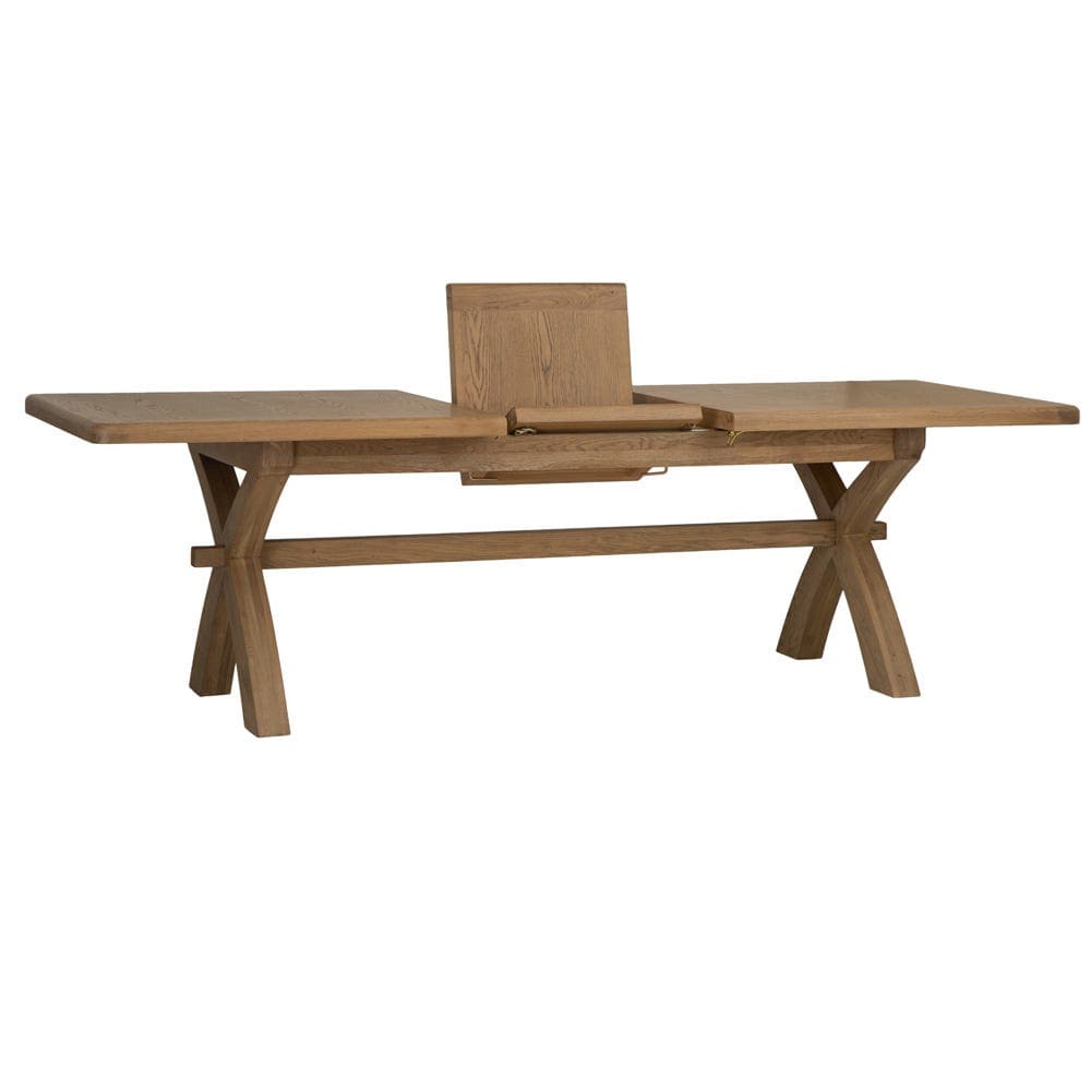 Wessex Smoked Oak 2.0m Extending Cross Leg Dining Table