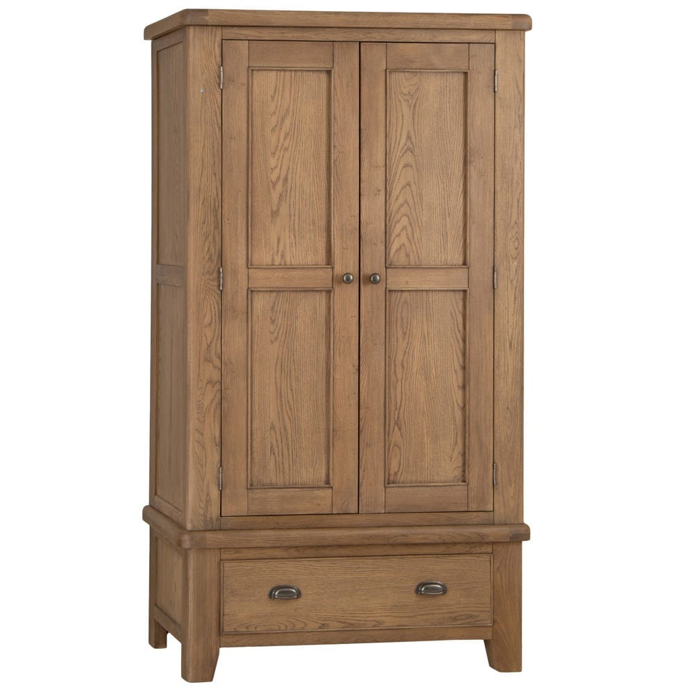 Wessex Smoked Oak 2 Door Wardrobe with Drawer