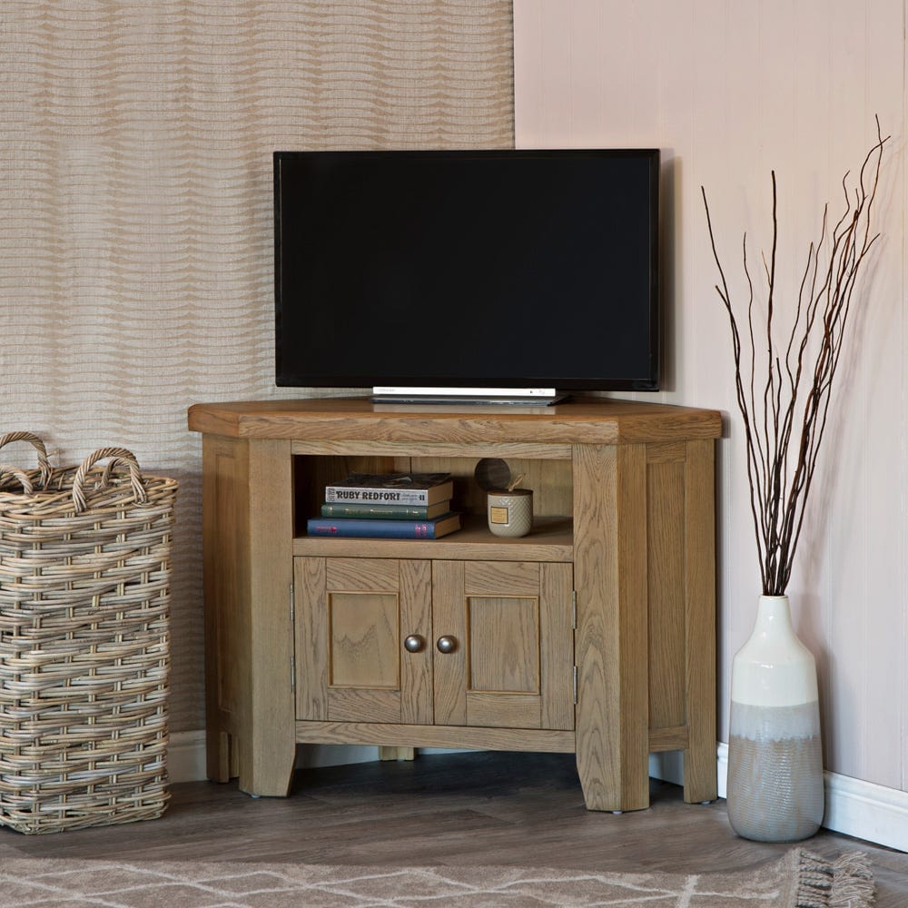 Wessex Smoked Oak Corner TV Unit