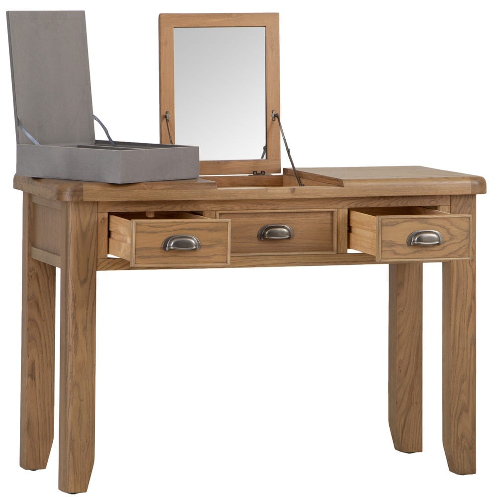 Wessex Smoked Oak Dressing Table With Mirror