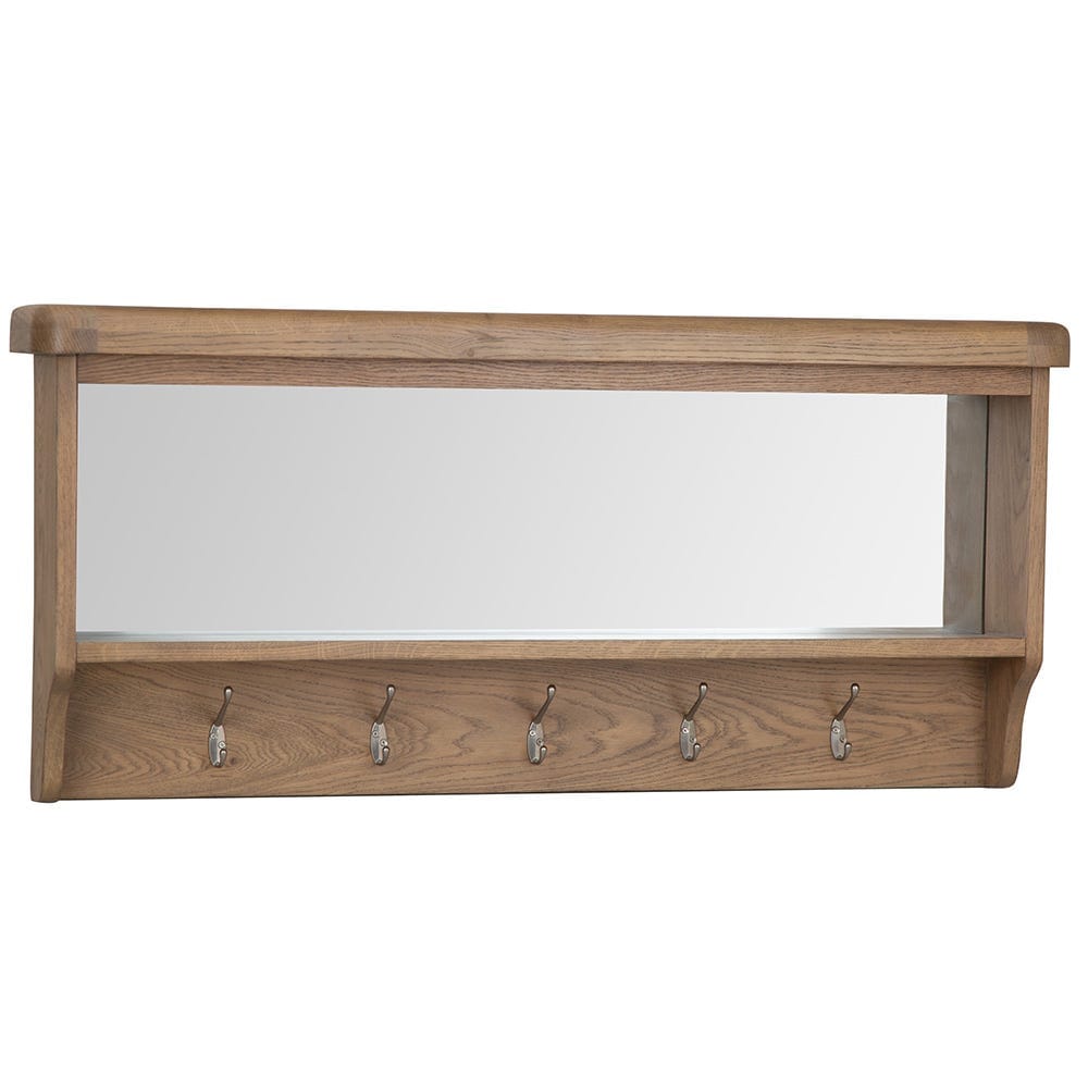 Wessex Smoked Oak Mirrored Coat Rack