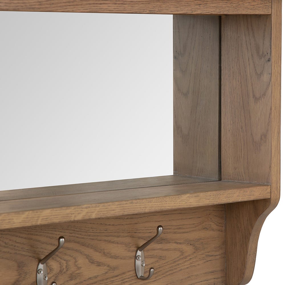 Wessex Smoked Oak Mirrored Coat Rack