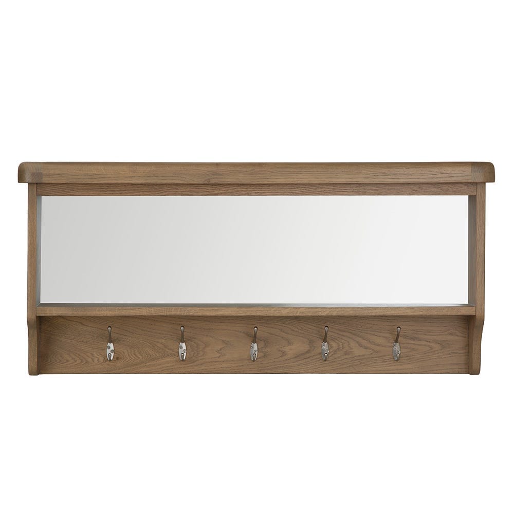 Wessex Smoked Oak Mirrored Coat Rack