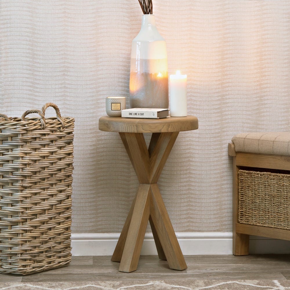 Wessex Smoked Oak Round Side Table