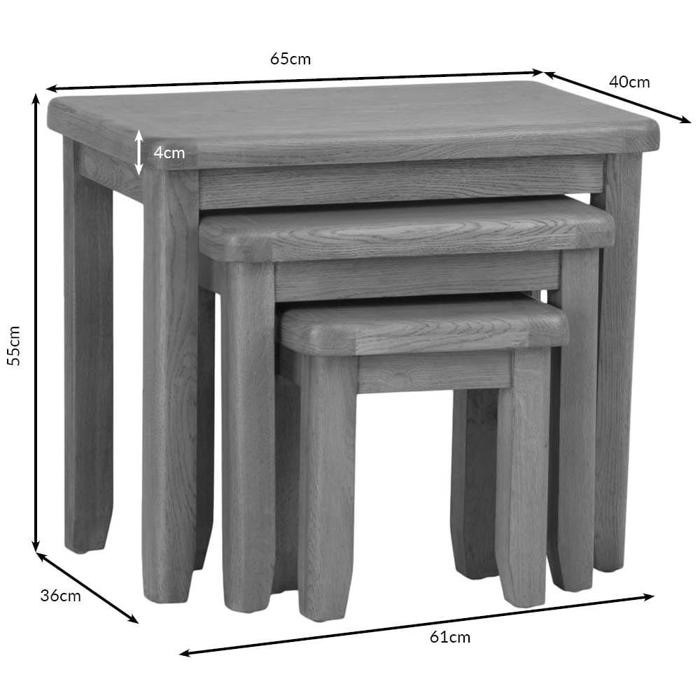 Wessex Smoked Oak Nest of 3 Tables