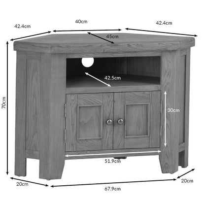 Wessex Smoked Oak Corner TV Unit