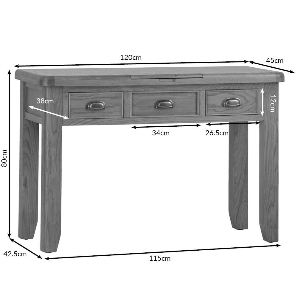 Wessex Smoked Oak Dressing Table With Mirror