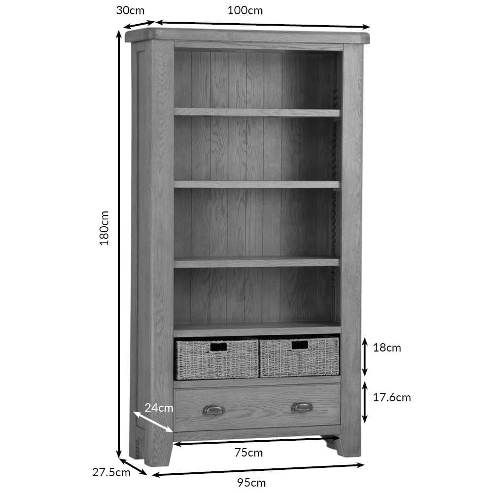 Wessex Smoked Oak Large Bookcase