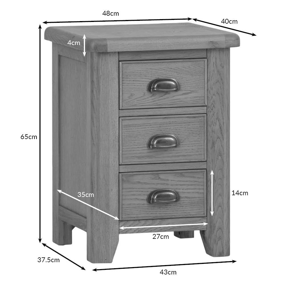 Wessex Smoked Oak Large Bedside Table