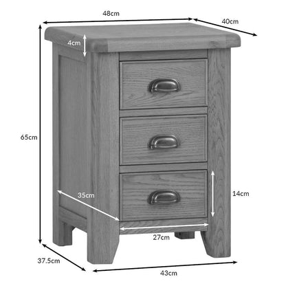 Wessex Smoked Oak Large Bedside Table