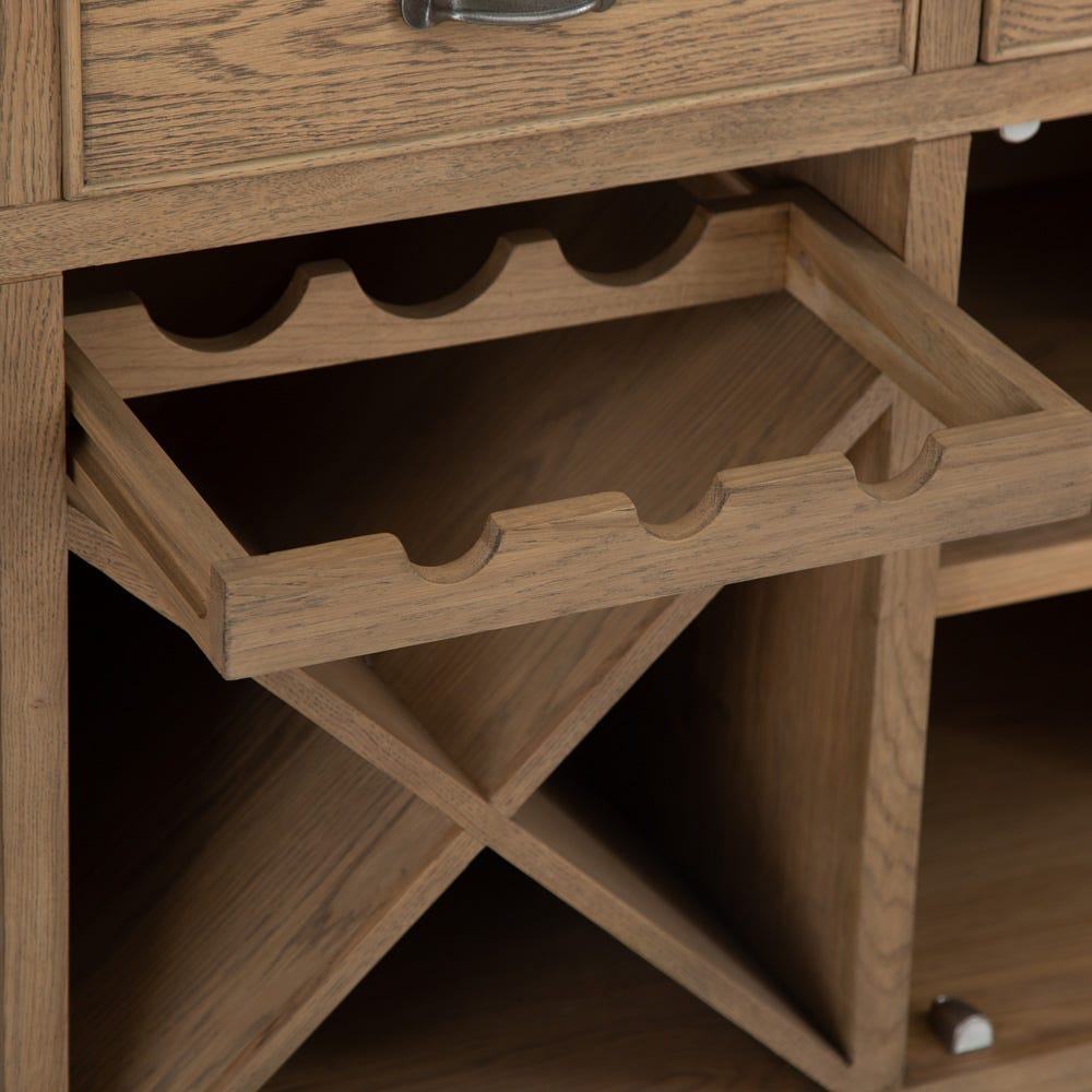 Wessex Smoked Oak Large Sideboard Wine Rack