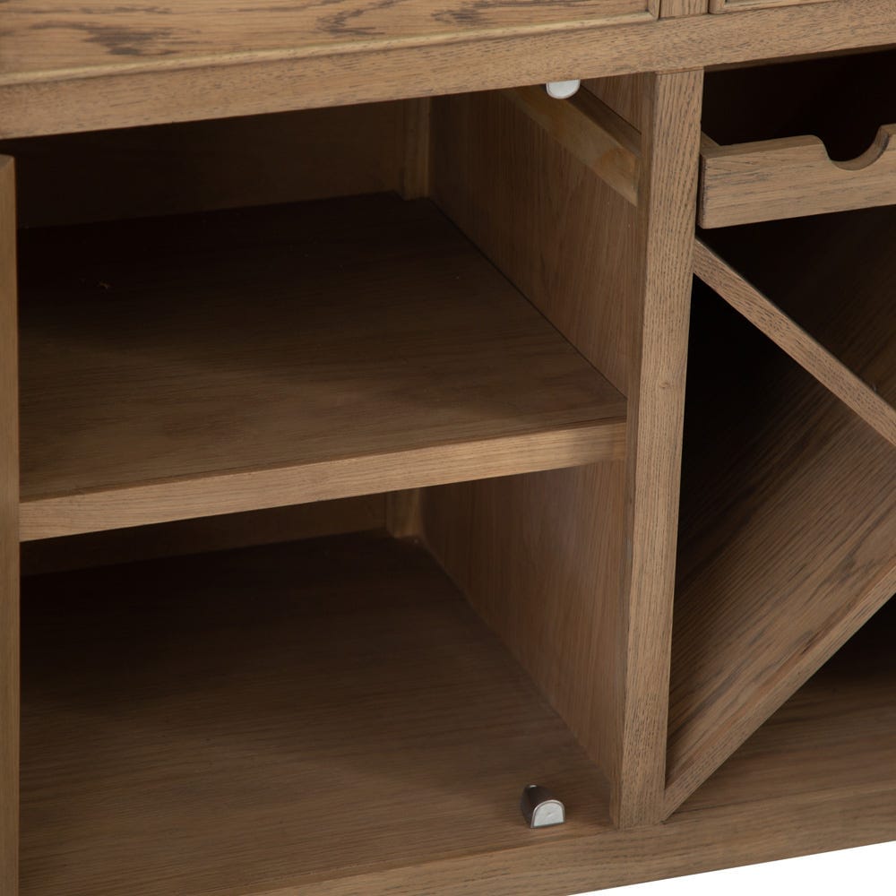 Wessex Smoked Oak Large Sideboard Wine Rack