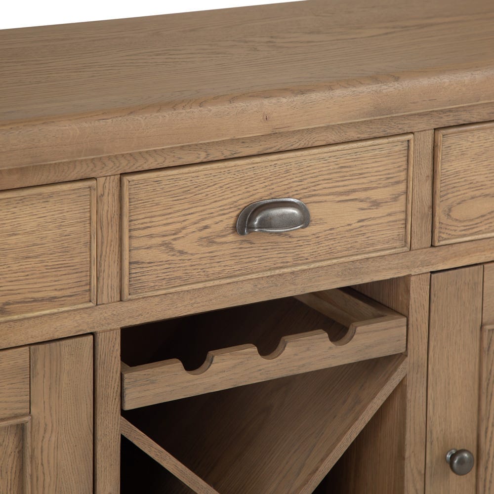 Wessex Smoked Oak Large Sideboard Wine Rack