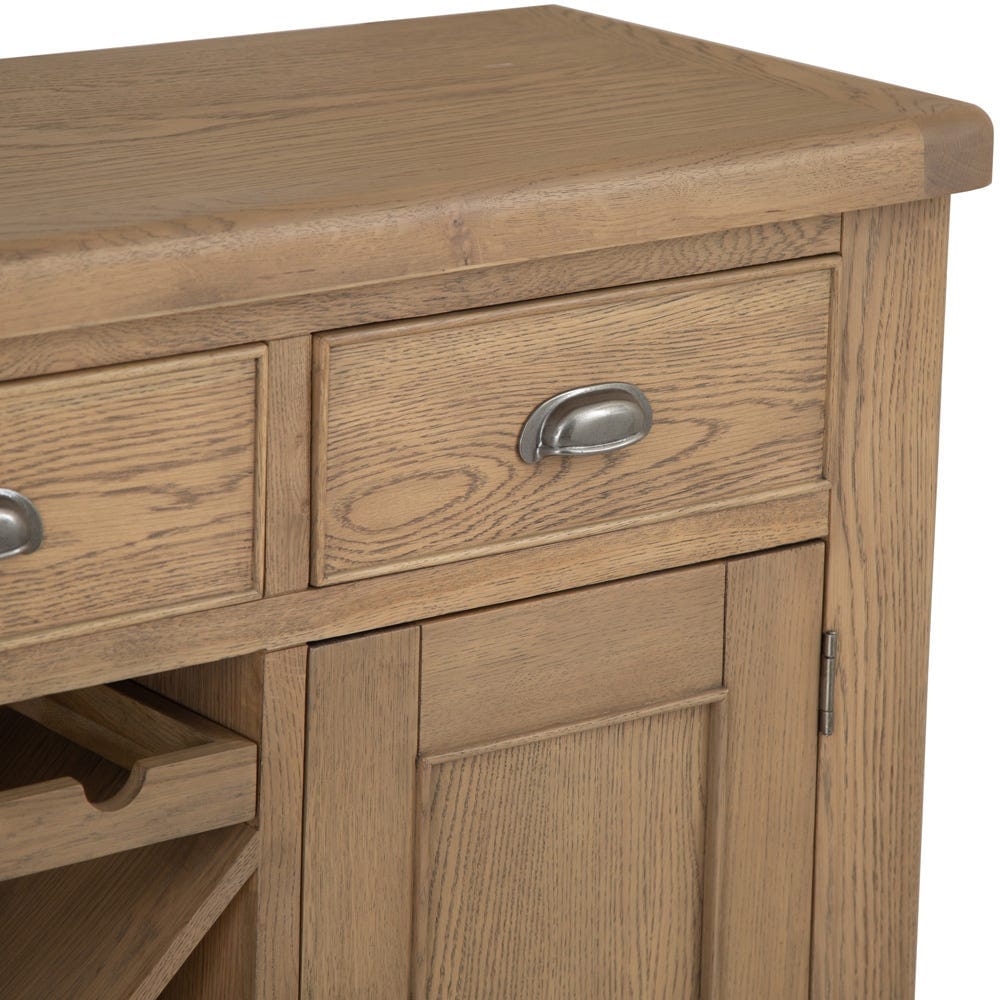 Wessex Smoked Oak Large Sideboard Wine Rack